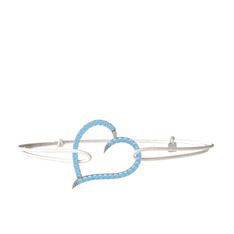 Meum Kalp Bileklik - Akuamarin 14 ayar beyaz altın bileklik #nn7vkp