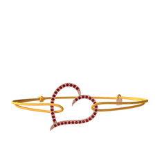 Meum Kalp Bileklik - Garnet 925 ayar rose altın kaplama gümüş bileklik #ouyr6k