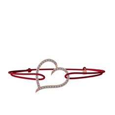 Meum Kalp Bileklik - Beyaz zirkon 925 ayar rose altın kaplama gümüş bileklik #ytdq8e