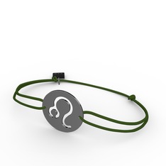 Aslan Burç Bileklik - 925 ayar siyah rodyum kaplama gümüş bileklik #1a396q5