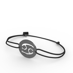 Yengeç Burç Bileklik - 925 ayar siyah rodyum kaplama gümüş bileklik #13x8gmr