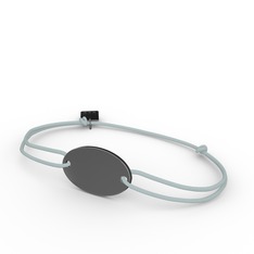 Mita Oval İp Bileklik - 925 ayar siyah rodyum kaplama gümüş bileklik #1a8s2sa