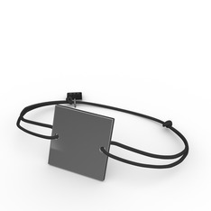 Mita Kare İp Bileklik - 925 ayar siyah rodyum kaplama gümüş bileklik #6qgu0q