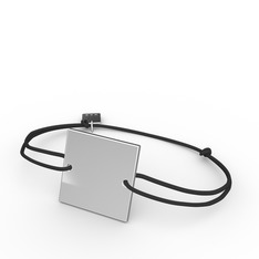 Mita Kare İp Bileklik - 18 ayar beyaz altın bileklik #byqdak