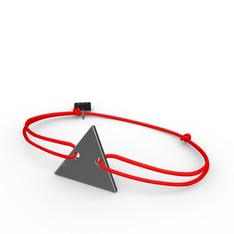 Mita Üçgen İp Bileklik - 925 ayar siyah rodyum kaplama gümüş bileklik #1a4qvzr