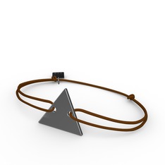 Mita Üçgen İp Bileklik - 925 ayar siyah rodyum kaplama gümüş bileklik #97zlw5