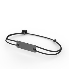 Mita Dikdörtgen İp Bileklik - 925 ayar siyah rodyum kaplama gümüş bileklik #1lg8ang