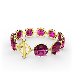 Aviya Bileklik - Rodolit garnet 925 ayar altın kaplama gümüş bileklik #qbn6gs