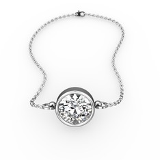 Swarovski 925 ayar gümüş bileklik (40 cm beyaz altın rolo zincir)