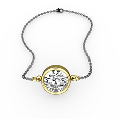 Swarovski 925 ayar altın kaplama gümüş bileklik (40 cm gümüş rolo zincir)