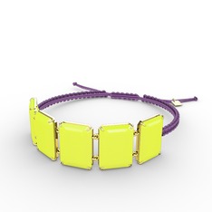 Akia Bileklik - Neon sarı akrilik 8 ayar altın bileklik #11thnzf
