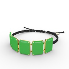 Akia Bileklik - Neon yeşil akrilik 14 ayar altın bileklik #135mt0o