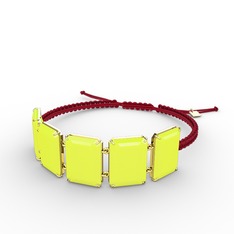 Akia Bileklik - Neon sarı akrilik 18 ayar altın bileklik #13lzgkx
