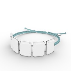 Beyaz akrilik 14 ayar beyaz altın bileklik