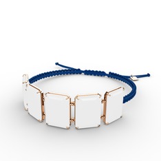 Akia Bileklik - Beyaz akrilik 18 ayar rose altın bileklik #160ueie