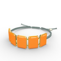 Akia Bileklik - Neon turuncu akrilik 925 ayar altın kaplama gümüş bileklik #16vr6m7