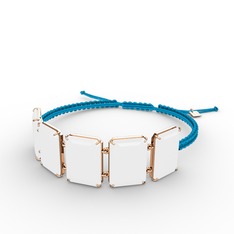 Akia Bileklik - Beyaz akrilik 8 ayar rose altın bileklik #17m1mdl