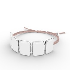 Akia Bileklik - Beyaz akrilik 8 ayar beyaz altın bileklik #19px7ru