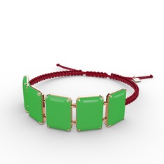 Akia Bileklik - Neon yeşil akrilik 925 ayar rose altın kaplama gümüş bileklik #1afk5vi