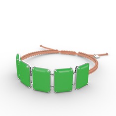 Akia Bileklik - Neon yeşil akrilik 925 ayar gümüş bileklik #1cfnb0v