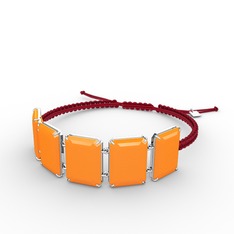 Akia Bileklik - Neon turuncu akrilik 925 ayar gümüş bileklik #1fn4q5z