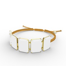 Akia Bileklik - Beyaz akrilik 14 ayar altın bileklik #1hwriqd