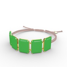 Akia Bileklik - Neon yeşil akrilik 8 ayar altın bileklik #1ifa7ea