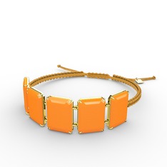 Akia Bileklik - Neon turuncu akrilik 14 ayar altın bileklik #1jxxra3