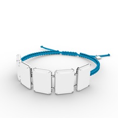 Beyaz akrilik 18 ayar beyaz altın bileklik