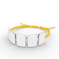 Beyaz akrilik 8 ayar beyaz altın bileklik