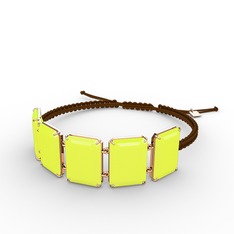 Akia Bileklik - Neon sarı akrilik 18 ayar rose altın bileklik #1ou0c7p