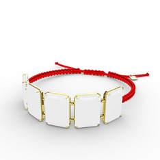 Akia Bileklik - Beyaz akrilik 8 ayar altın bileklik #1p24b19