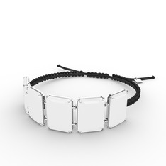 Akia Bileklik - Beyaz akrilik 925 ayar gümüş bileklik #1t3jhhw