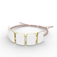 Beyaz akrilik 8 ayar altın bileklik