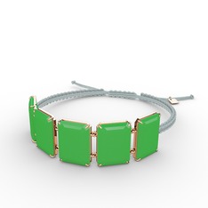 Akia Bileklik - Neon yeşil akrilik 925 ayar rose altın kaplama gümüş bileklik #1vcxnsw