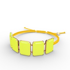 Akia Bileklik - Neon sarı akrilik 8 ayar rose altın bileklik #1xqok1p