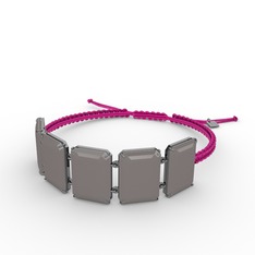 Akia Bileklik - Füme akrilik 925 ayar siyah rodyum kaplama gümüş bileklik #9o6g2w