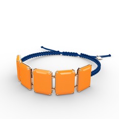 Neon turuncu akrilik 18 ayar rose altın bileklik