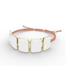 Akia Bileklik - Beyaz akrilik 18 ayar altın bileklik #ekzncb