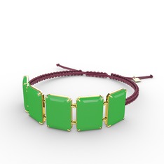 Akia Bileklik - Neon yeşil akrilik 925 ayar altın kaplama gümüş bileklik #ign08z