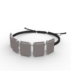 Akia Bileklik - Füme akrilik 8 ayar beyaz altın bileklik #itcku4