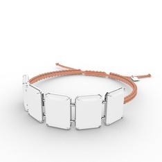 Akia Bileklik - Beyaz akrilik 8 ayar beyaz altın bileklik #ivyvlw