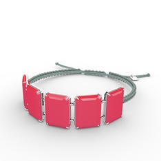 Akia Bileklik - Neon pembe akrilik 925 ayar gümüş bileklik #pv3i9m