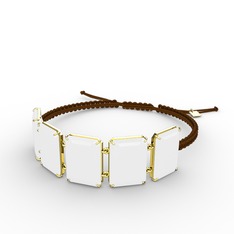 Akia Bileklik - Beyaz akrilik 925 ayar altın kaplama gümüş bileklik #q0yaet