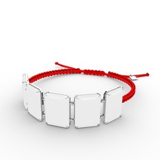 Akia Bileklik - Beyaz akrilik 18 ayar beyaz altın bileklik #rhx6ph