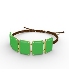 Akia Bileklik - Neon yeşil akrilik 925 ayar altın kaplama gümüş bileklik #tb8o1s