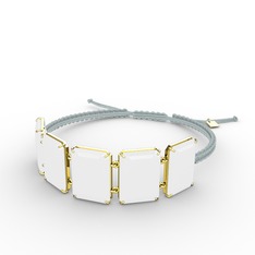 Akia Bileklik - Beyaz akrilik 8 ayar altın bileklik #ukgaec