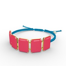 Neon pembe akrilik 18 ayar altın bileklik