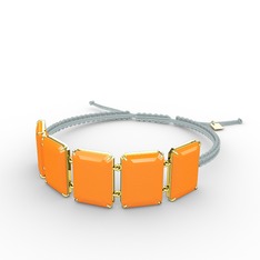 Akia Bileklik - Neon turuncu akrilik 925 ayar altın kaplama gümüş bileklik #wbsdub