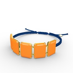 Akia Bileklik - Neon turuncu akrilik 925 ayar altın kaplama gümüş bileklik #wsxcgo